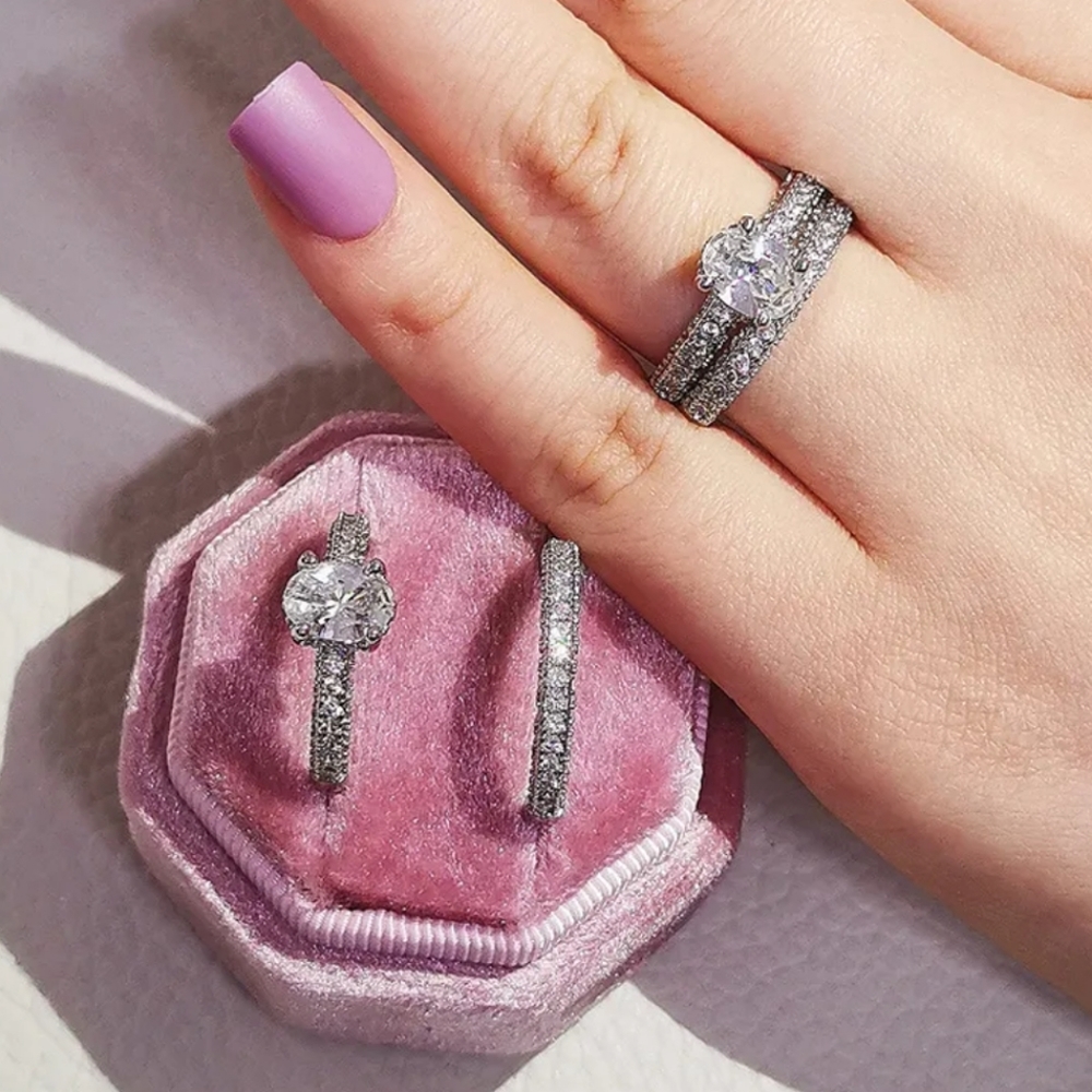 Sterling Silver Bridal Ring Set